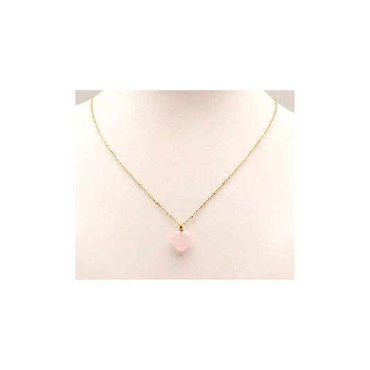 Halskette Herz Naturstein 18K vergoldet Anhänger