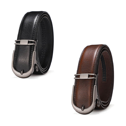 Echt Leder Gürtel mit Automatikschliesse 110 cm