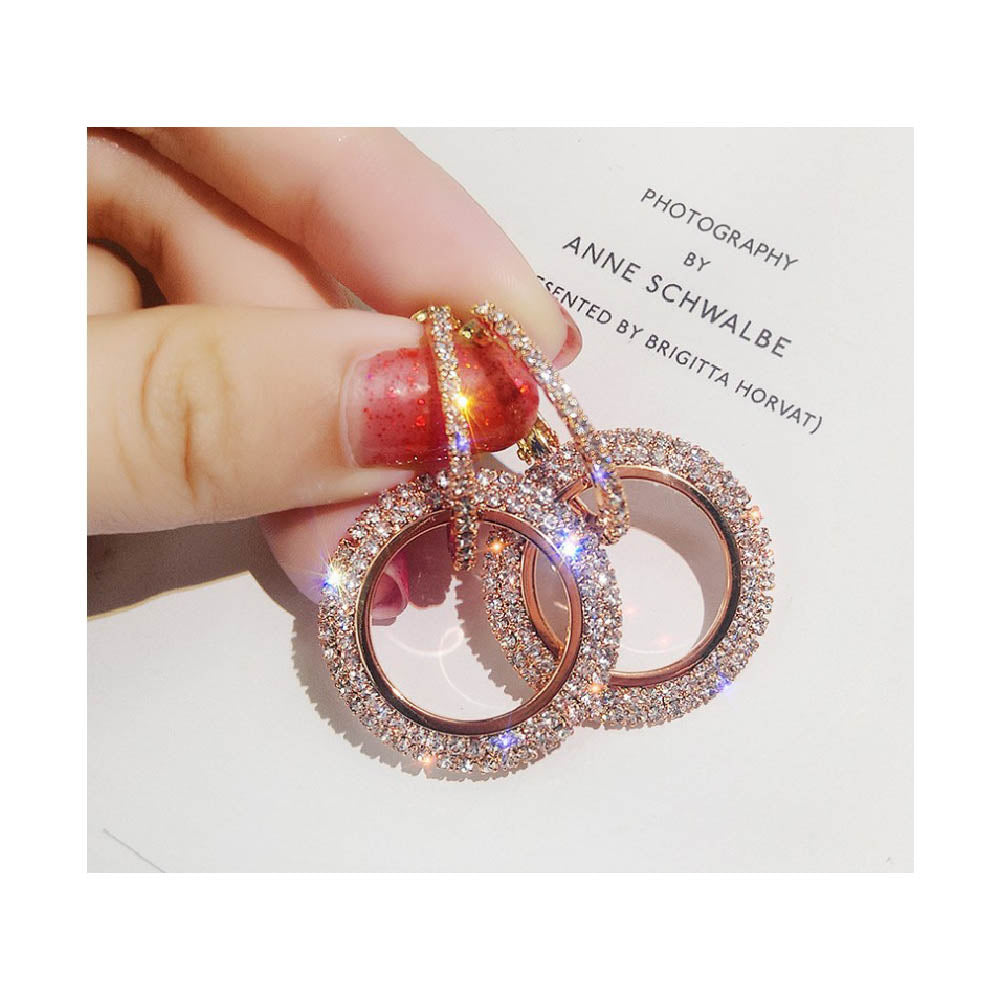 Ohringer Kristall Creolen in Gold und Rosegold Farbe