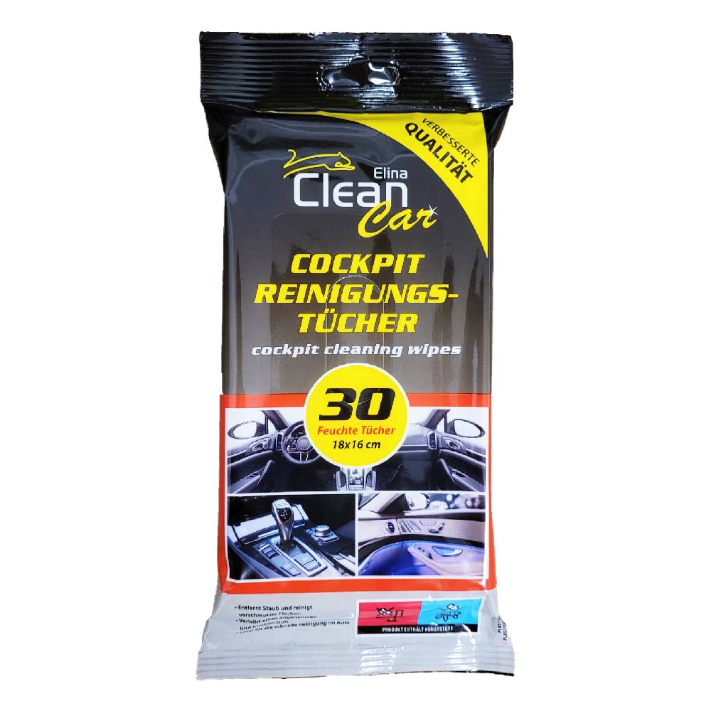 Auto Cockpit Feuchttücher - Reinigungstücher Clean Car 30 Stück