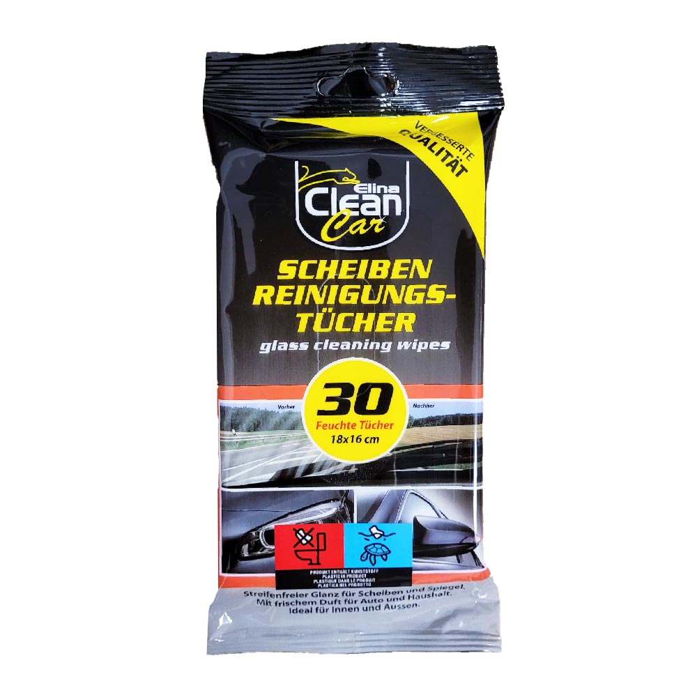 Auto Scheiben Reinigungstücher Clean Car 30 Stück 18x16 cm – Da Meso