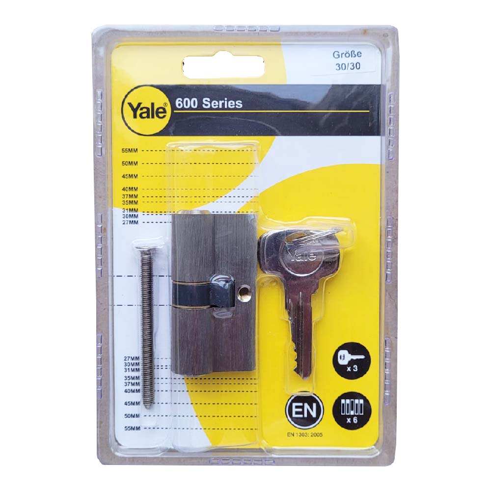 Yale Schliesszylinder mit 3 Schlüssel 30/30