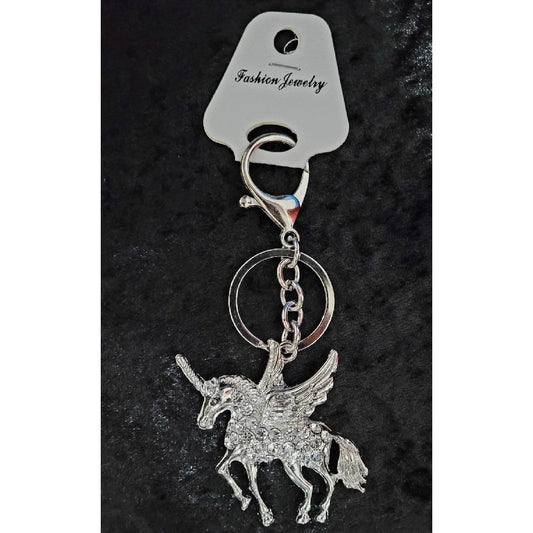 Schlüsselanhänger Schlüsselbund mit Strass Einhorn Dekor Anhänger