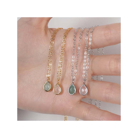 Wassertropfen Halskette Steinschmuck