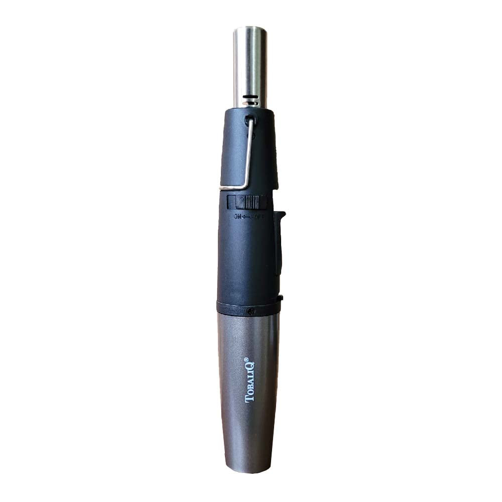 TobaliQ Jetflame M4 Brenner - Torch lighter mit Halter & Standfuß - Grau