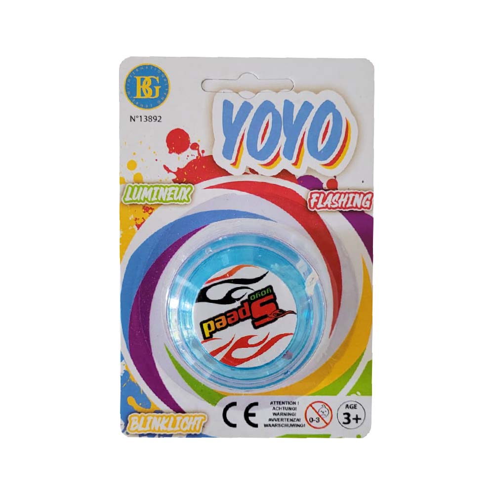 YoYo mit Blinklicht auf Blisterkarte Farbe Blau