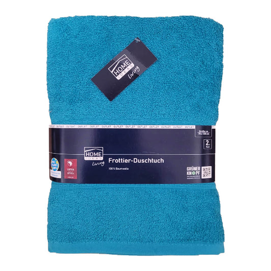2er Frottier-Duschtuch Handtücher 70x130 cm von Home Ideas Türkis
