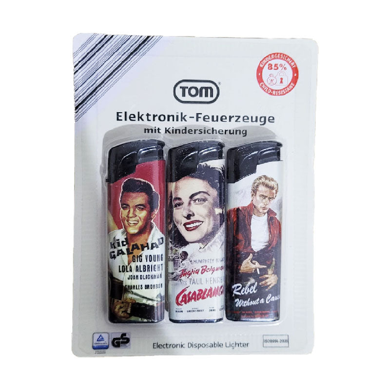 Elektronik Einwegfeuerzeug 3er mit Kindersicherung von Tom