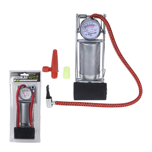 Fußpumpe Fußluftpumpe mit Manometer für Auto- und Fahrradreifen