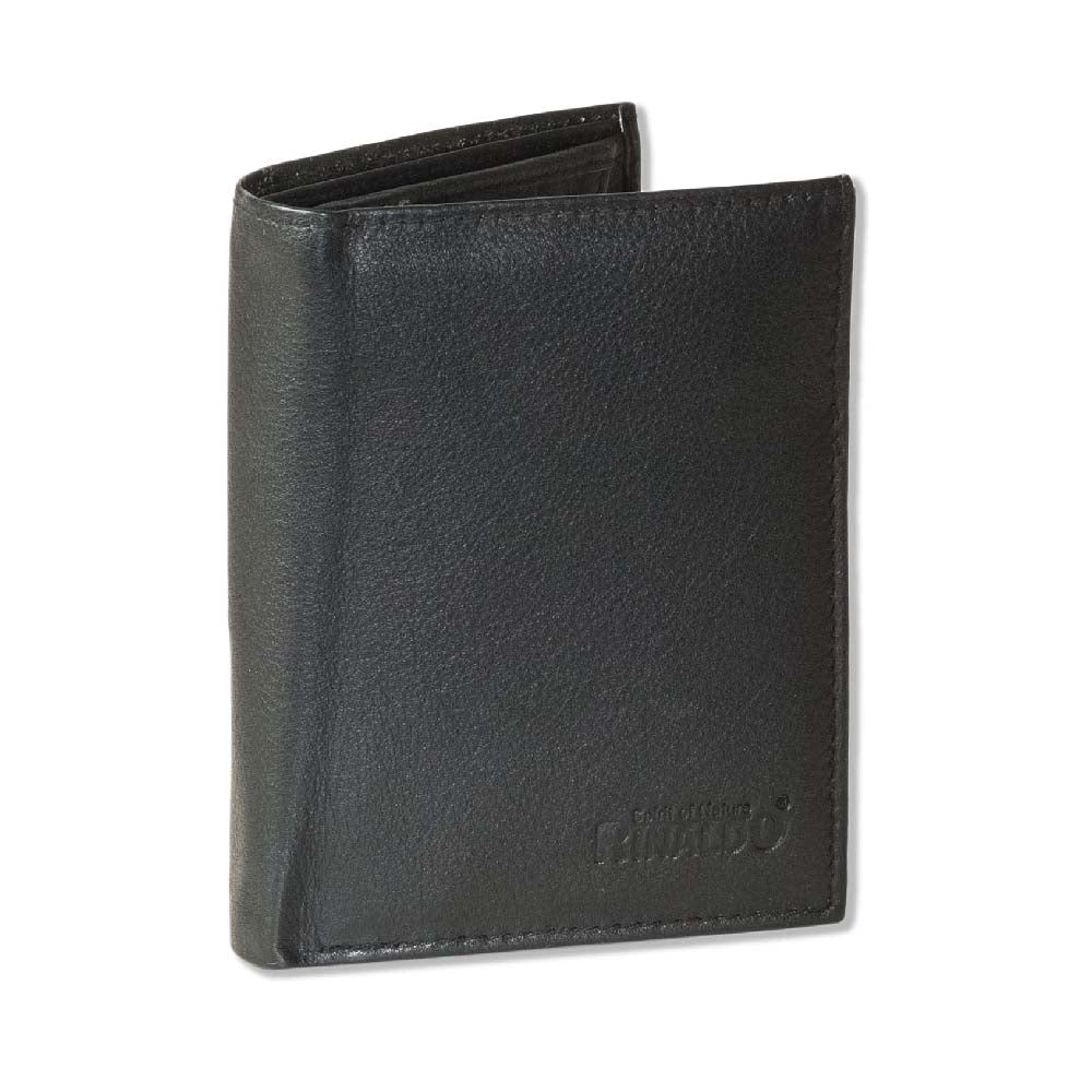 Leder Geldbörse Portemonnaie Geldbeutel in Schwarz NFC RFID