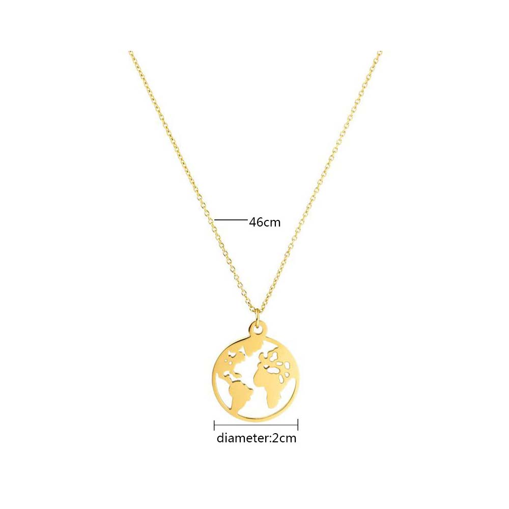 Weltkarte My World Halskette Kreis Peace Earth Planet Anhänger