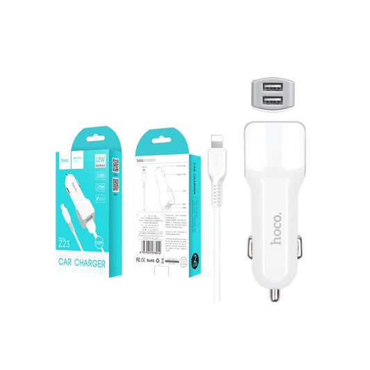 KFZ Ladegerät und Lightning Kabel für iPhone mit Dual-Port