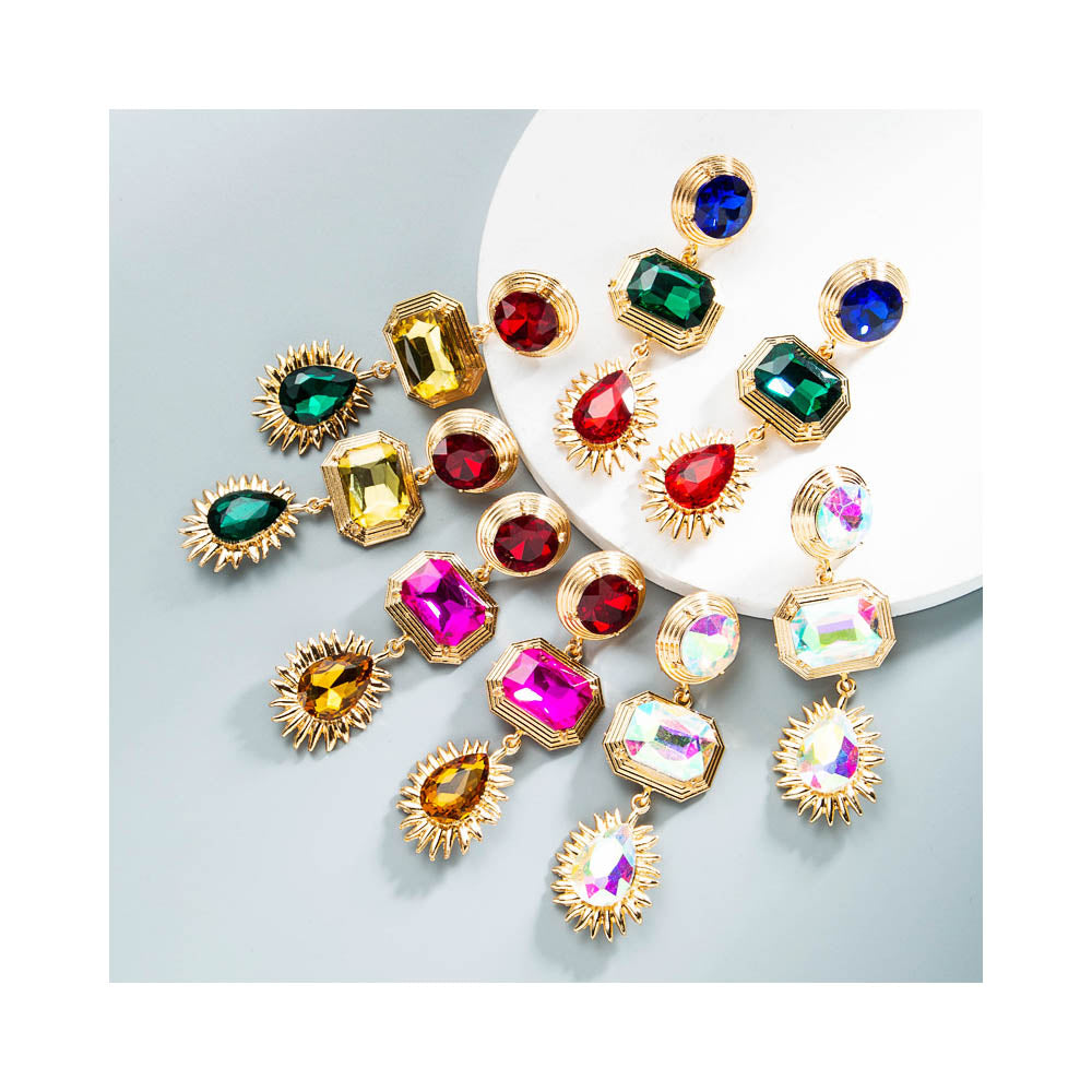 Orecchini a bottone 3 Diamanti colore Geo Decor