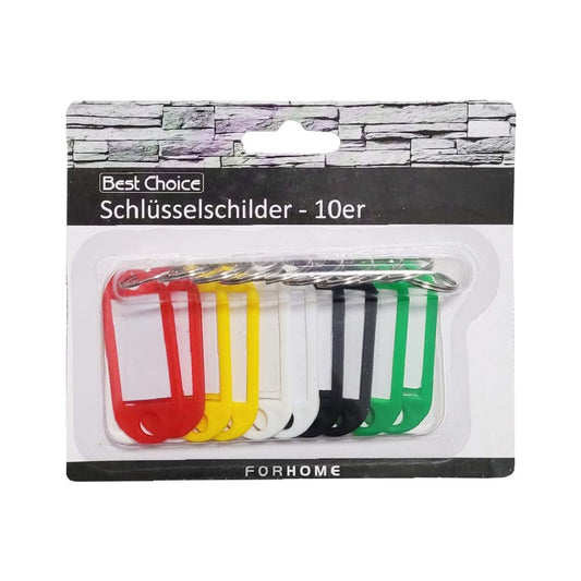 10 Schlüsselschilder 5cm auf Karte