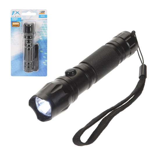 Taschenlampe LED aus Metall Schwarz 11cm