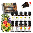 Ruhhy 10 Duftöl Set 10x15 ml ätherische Öle für Diffusor und Luftbefeuchter in eleganter Samtbox