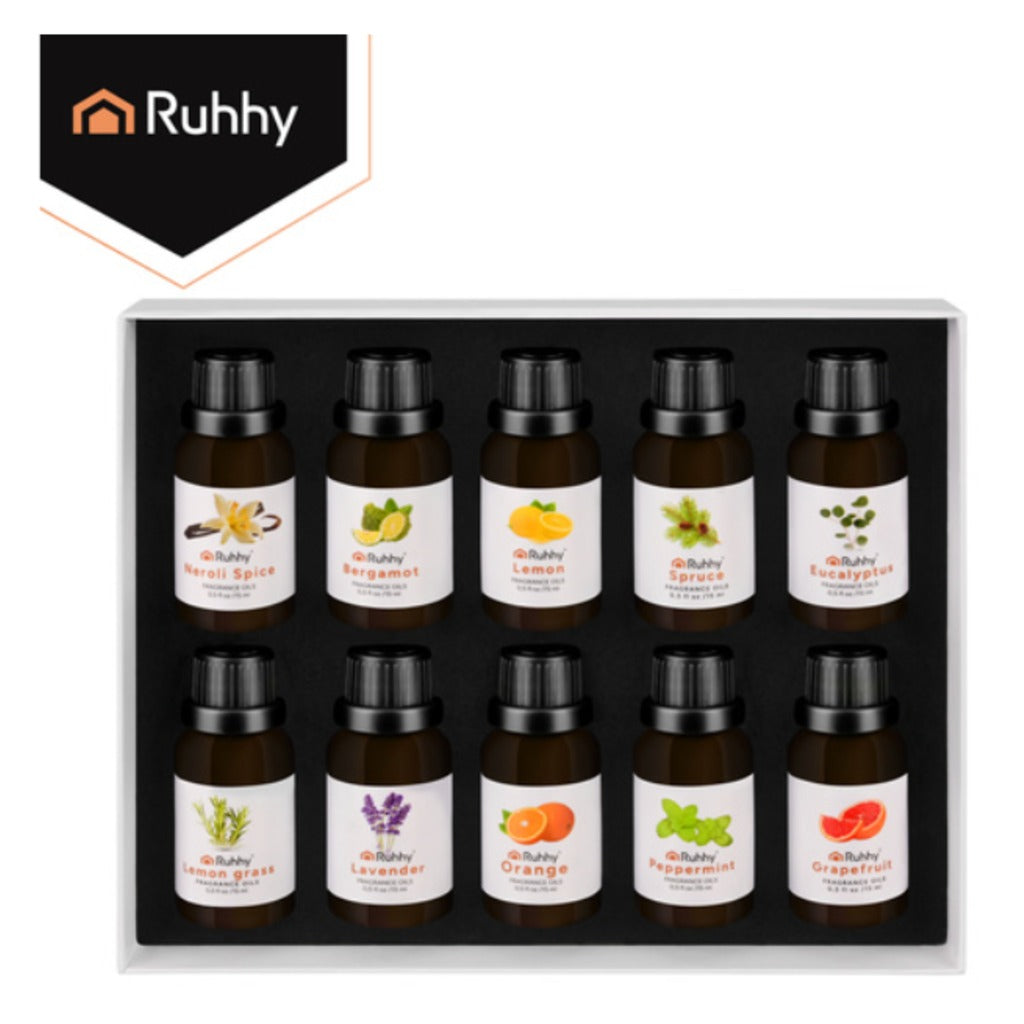 Ruhhy 10 Duftöl Set 10x15 ml ätherische Öle für Diffusor und Luftbefeuchter in eleganter Samtbox – Bild 7