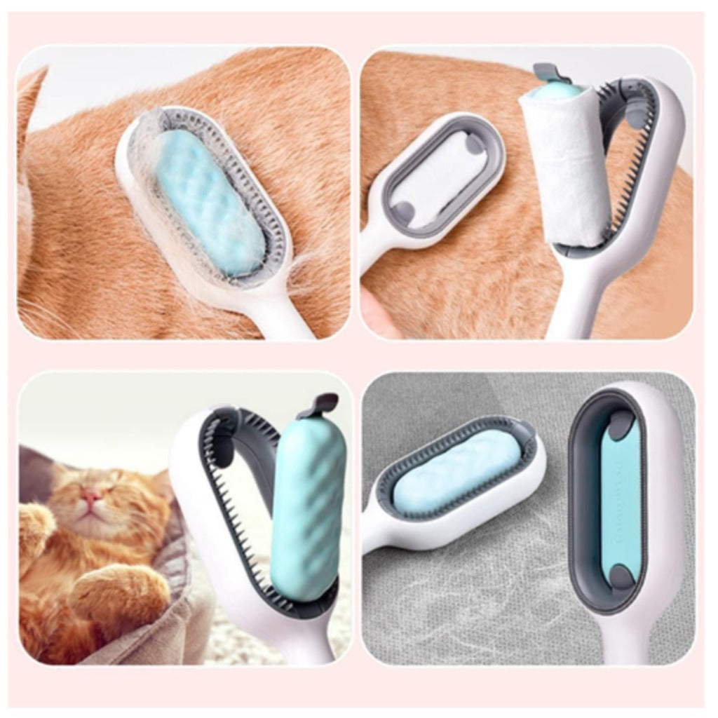 3-in-1 Tierhaarentferner Fellbürste 19 cm aus Silikon für Hunde und Katzen – Fusselbürste und Haarentferner – Bild 6