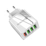 4 USB Ladegerät USB 3.0 Handy Phone Ladegerät weiß