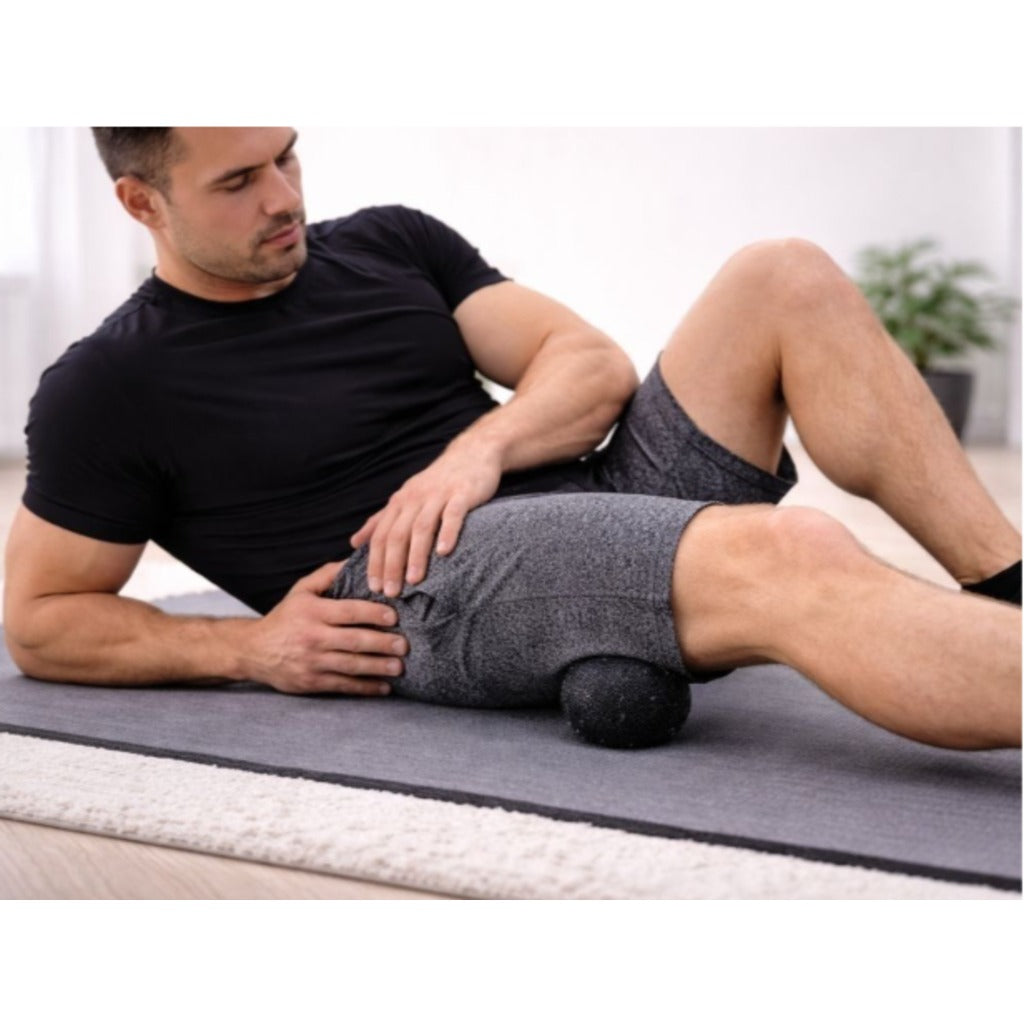 5-in-1 Faszienrollen Set mit Faszienrolle 37cm, Duoball, Massageball und Kegel aus EPP-Schaumstoff schwarz – Bild 8