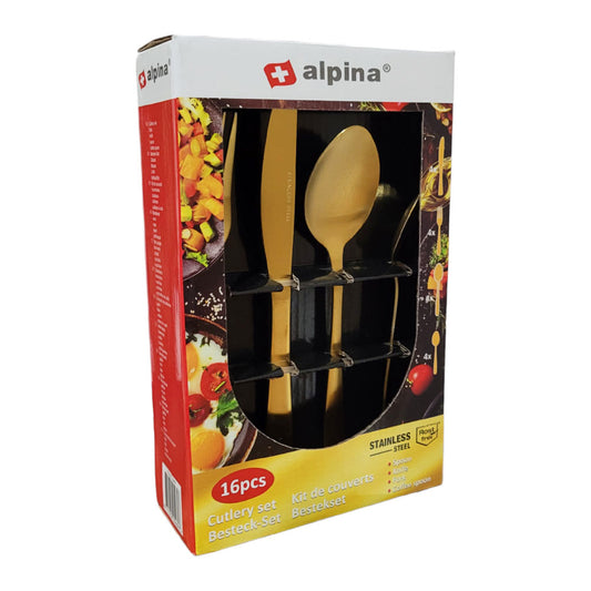 Alpina Besteck-Set  16-teilig - Goldfarben