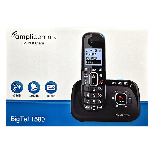 Audioline BigTel 1580 DECT Telefon mit Anrufbeantworter – Extra laut
