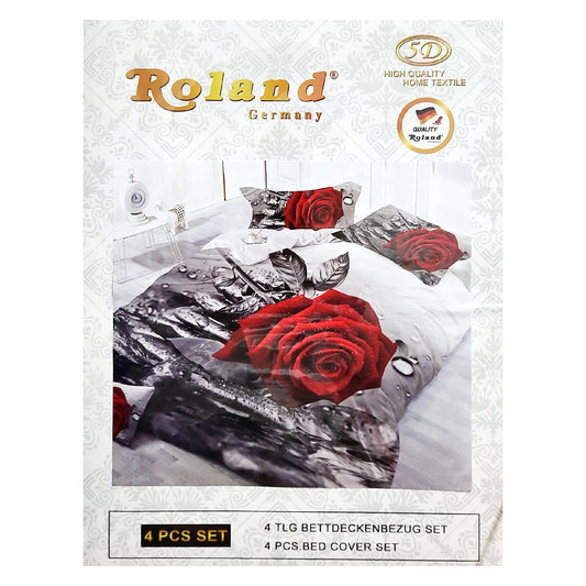 Roland Germany 5D Bettwäsche Set 200x220 Bettdeckenbezug Rose Design
