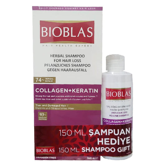 Bioblas Botanic Oils Collagen + Keratin Anti Haarausfall Shampoo 150 ml Shampoo Gratis