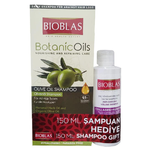 Bioblas Botanic Oils Oliven Öl Shampoo 360ml + Anti-Haarausfall 150ml