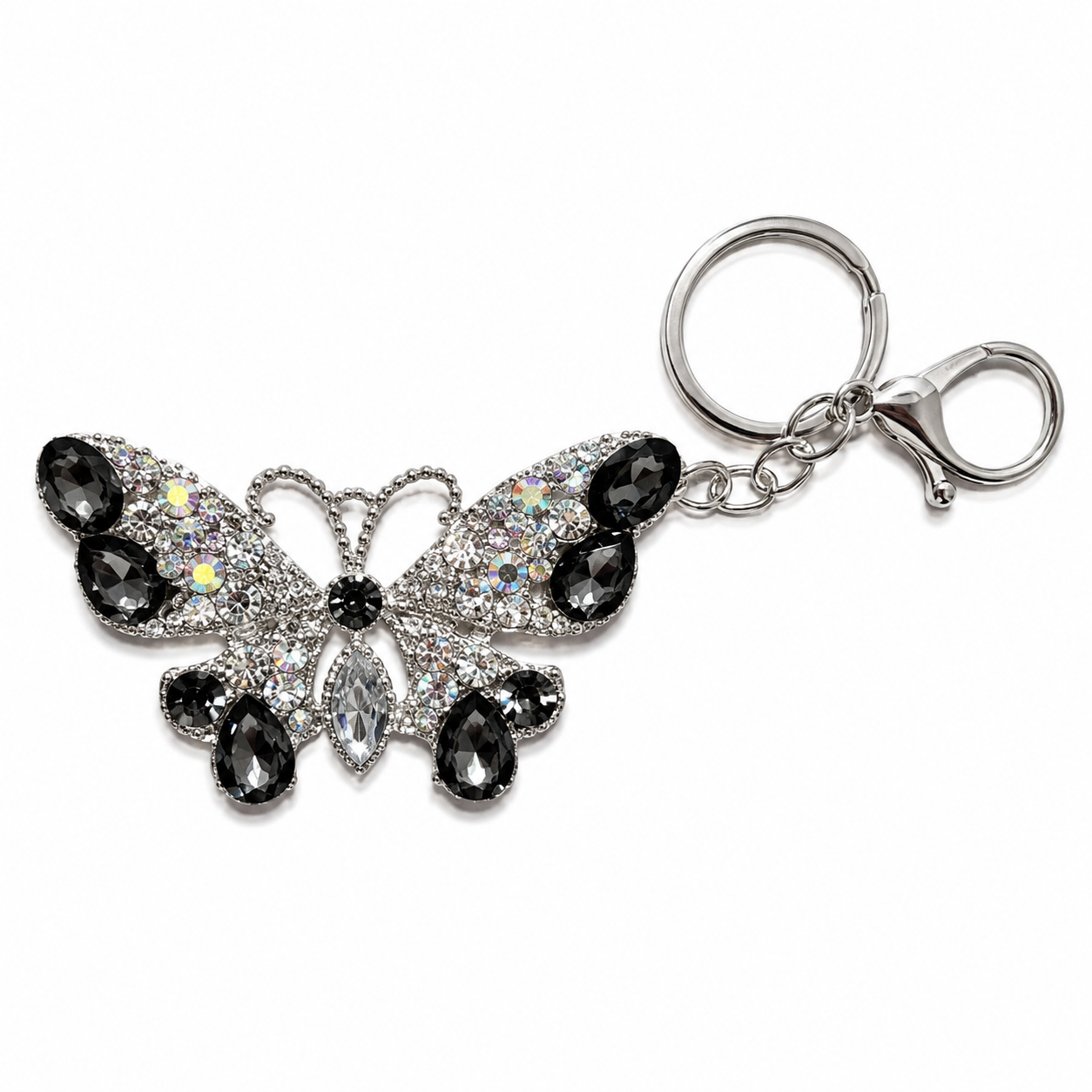 Strass Schmetterling Schlüsselanhänger – funkelnder Glitzer Taschenanhänger für Damen mit Strasssteinen