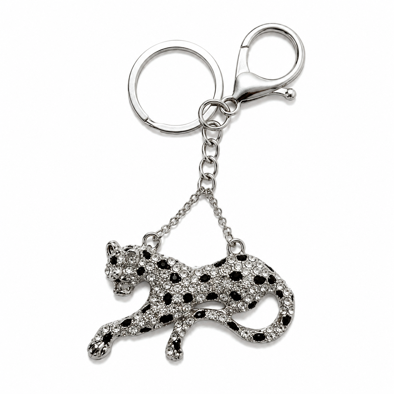 Strass Leopard Schlüsselanhänger Glitzer Taschenanhänger Damen mit Strass-Steinen