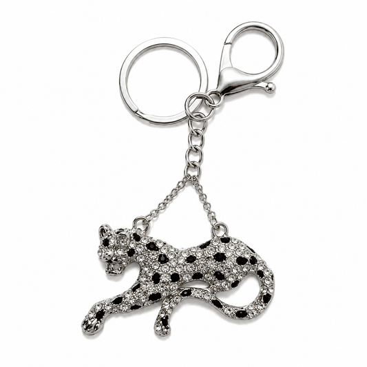 Strass Leopard Schlüsselanhänger Glitzer Taschenanhänger Damen mit Strass-Steinen
