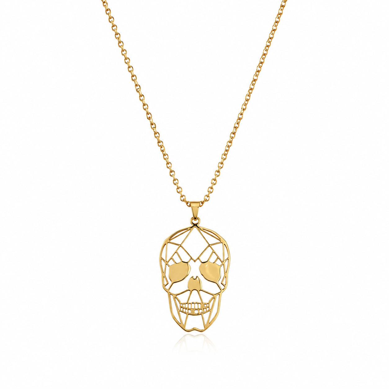 Totenkopf Halskette Herren – Edelstahl Kette mit Skull Anhänger 48–54 cm