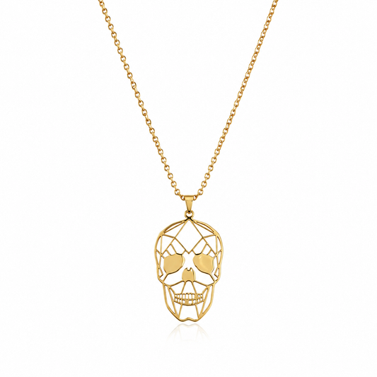 Totenkopf Halskette Herren – Edelstahl Kette mit Skull Anhänger 48–54 cm