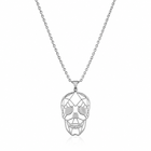 Totenkopf Halskette Herren – Edelstahl Kette mit Skull Anhänger 48–54 cm