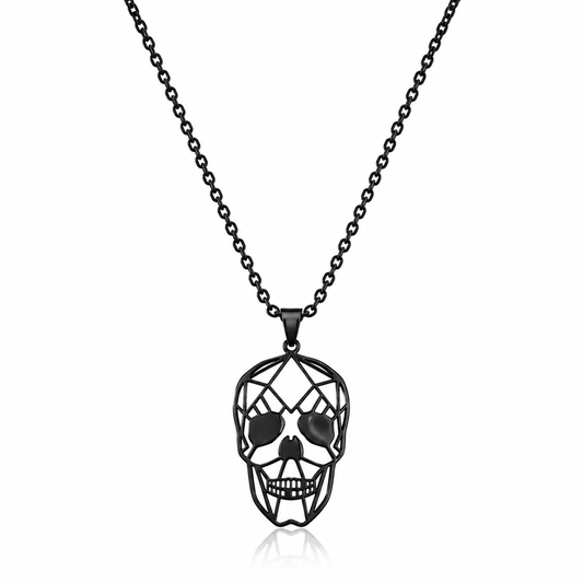 Totenkopf Halskette Herren – Edelstahl Kette mit Skull Anhänger 48–54 cm