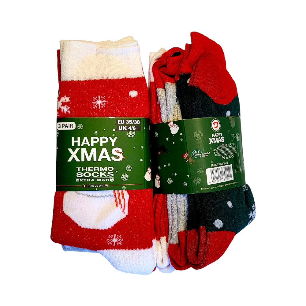 Chili Lifestyle HAPPY XMAS Thermosocken 6er Pack Gr. 43-46