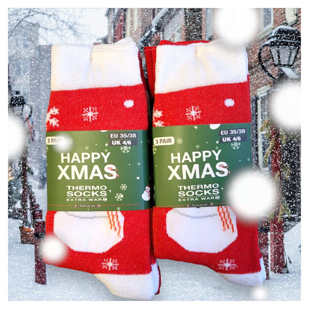 Chili Lifestyle HAPPY XMAS Thermosocken 6er Pack Gr. 43-46