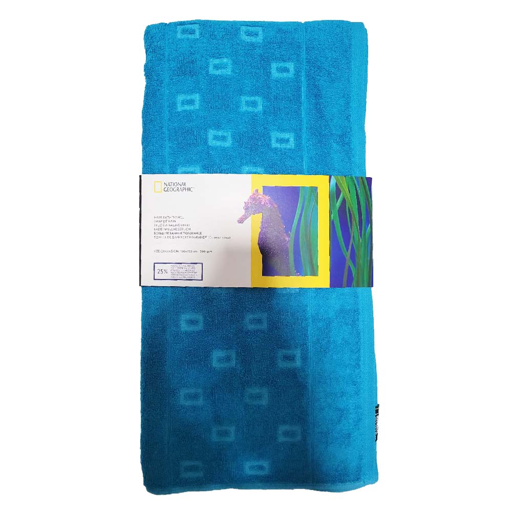 National Geographic Badetuch Wellnesstuch Trockentuch 100x150 Blau