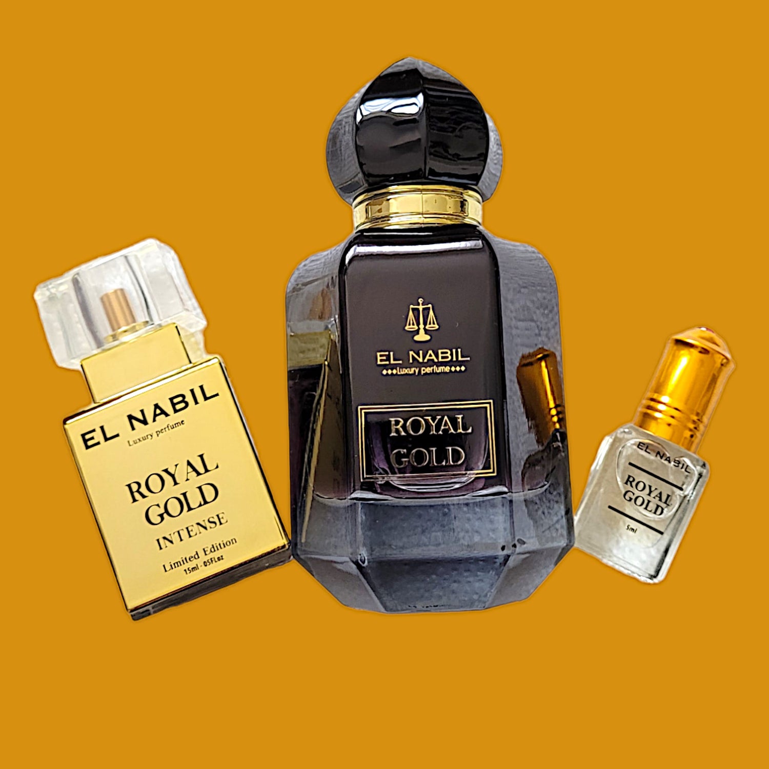 El Nabil Royal Gold Set 50ml EDP 15 ml Intense 5 ml Parfüm Öl Gratis