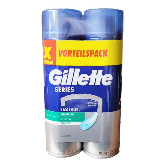 Gillette Duo Pack Series Sensitive Rasiergel 2x200 ml