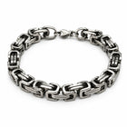 Herren Armband Silber – Massives Edelstahl Gliederarmband im Byzantine Design