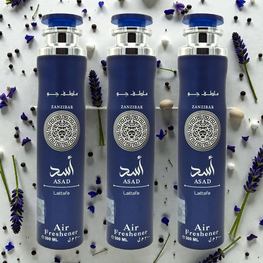 Lattafa Raumduft Set Lufterfrischer Asad Zanzibar 3x300ml=900ml