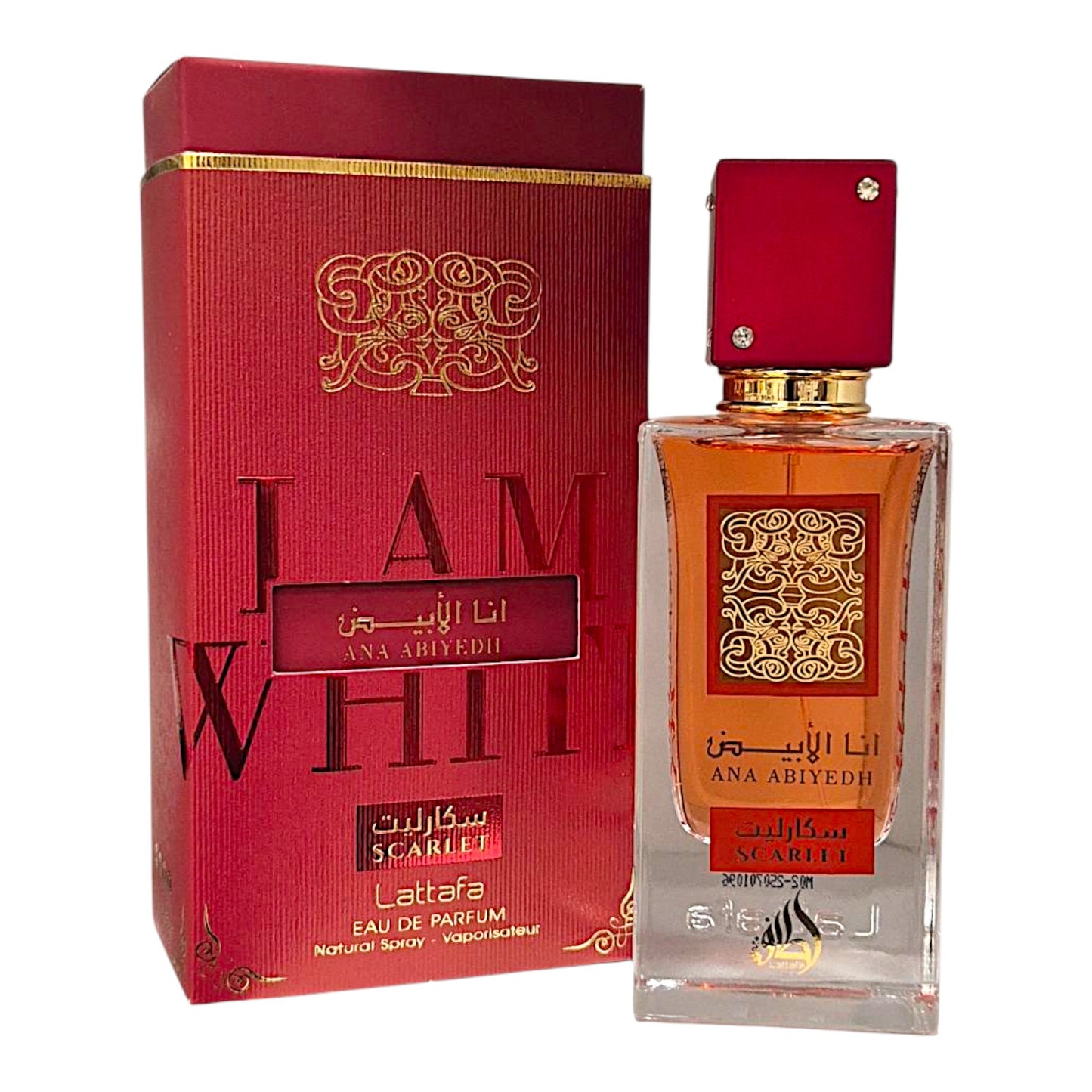 Lattafa Ana Abiyedh Serien Poudree, Coral, Rouge, Scarlet, EDP 60ml