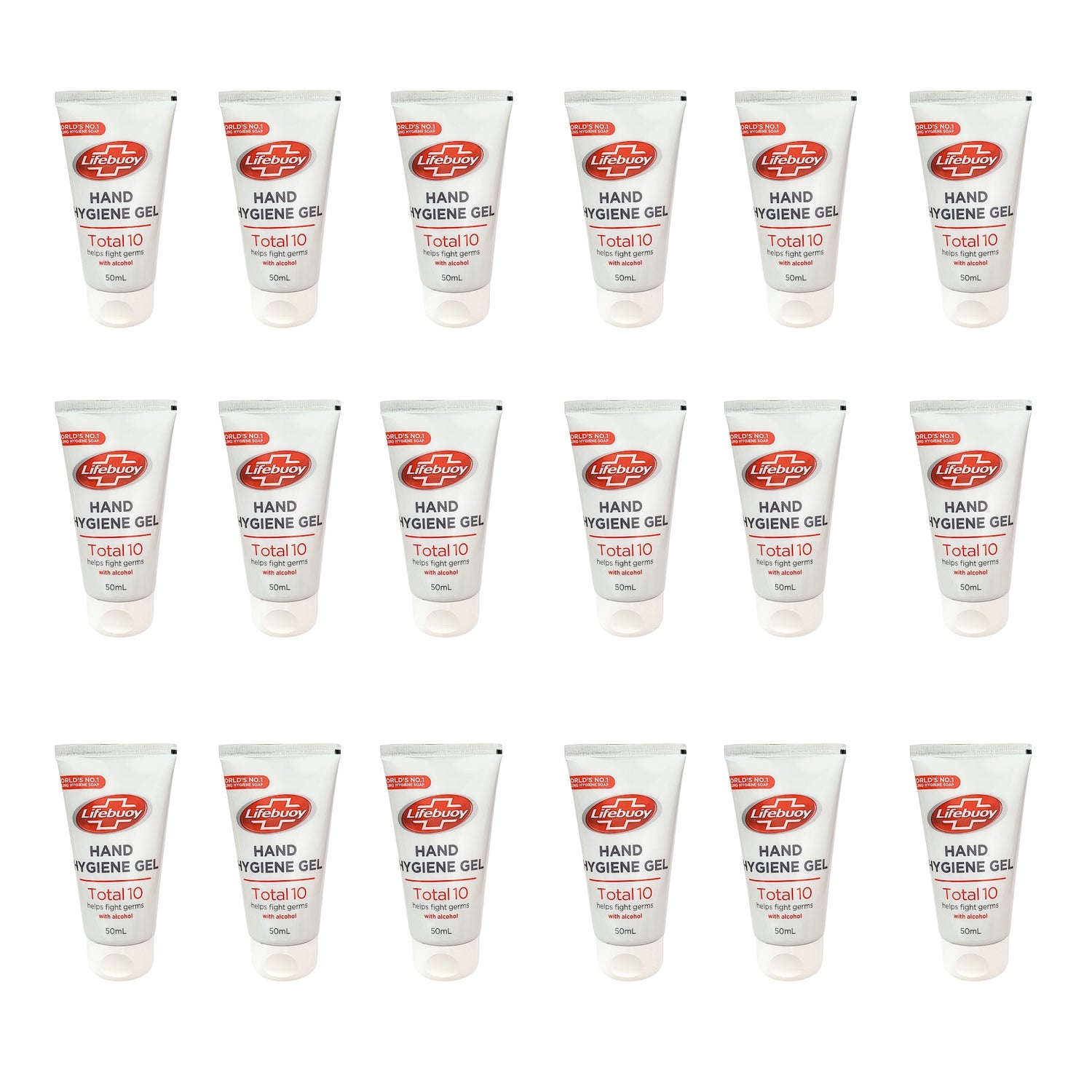 Hand Hygiene Gel in Tube 20x50ml von Lifebuoy Total 10 + 4x GRATIS