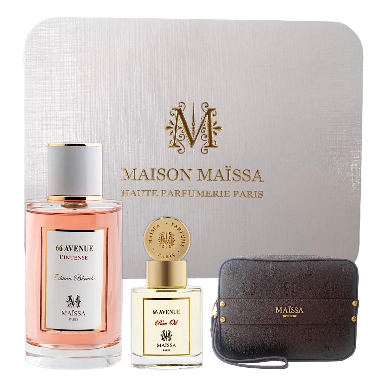 Maison Maissa 66 Avenue Set EDP 100 ml + Reines Öl 15ml + Leder Tasche