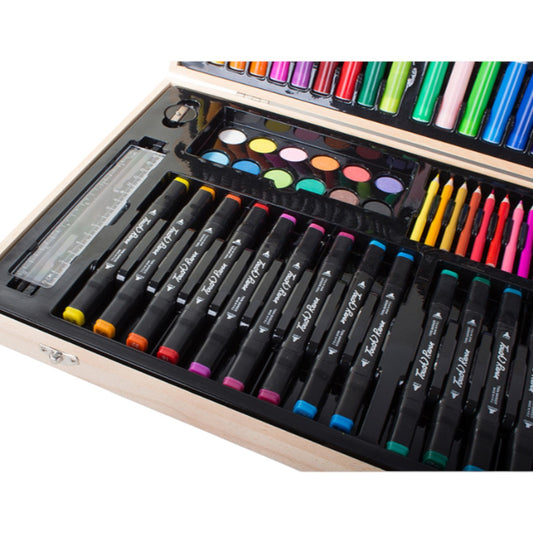 Artist’s Set Zeichen & Malkoffer 188-teilig im tragbaren Holzkoffer