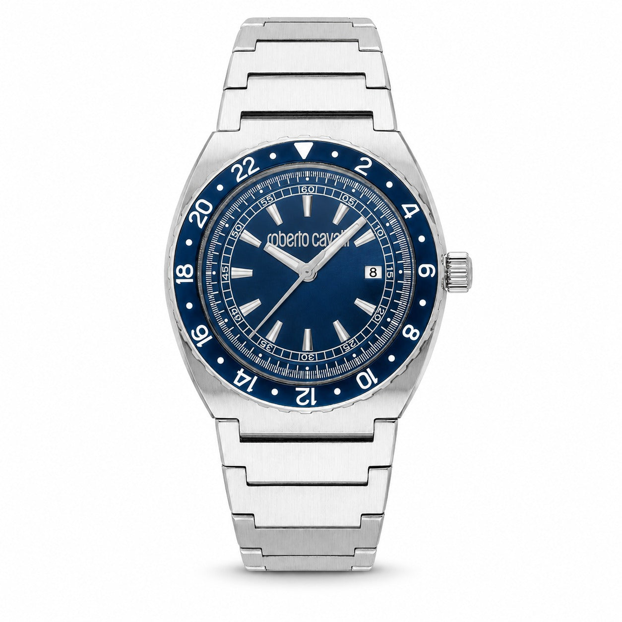 Roberto Cavalli RC5G148M0025 Herren Armbanduhr aus Edelstahl mit dunkelblauem Zifferblatt