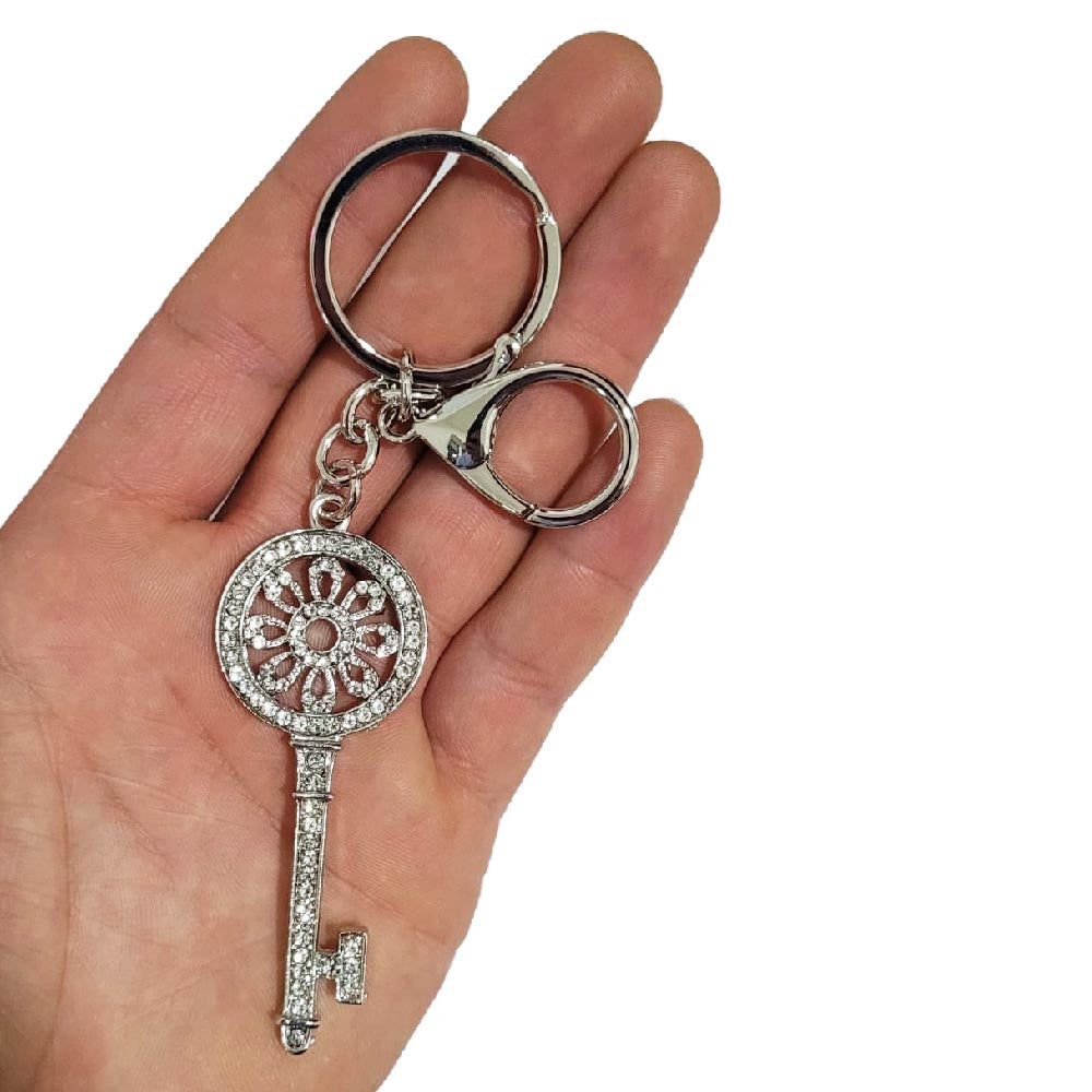 Schlüsselanhänger Schlüsselbund mit Strassstein Schlüssel Dekor Anhänger
