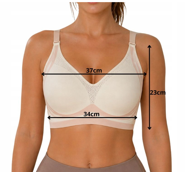 Sport BH Damen Nahtlos Push Up ohne Bügel mit Pads in Weiß – 80% Nylon 20% Elasthan, bügellos, formend